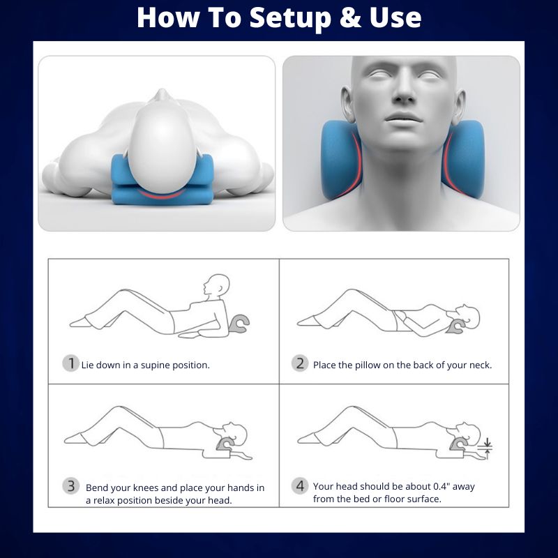 Belro cervical neck stretcher pillow for pain relief, chiropractic traction device accessory, supports neck and improves posture.