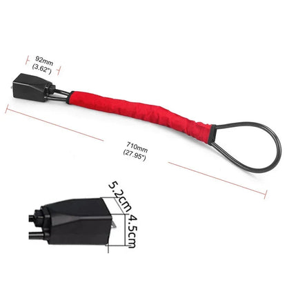 Universal car steering wheel lock with seat belt security, Belro brand, shown on a t-shirt featuring automotive security design.