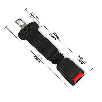 Belro universal seat belt extender for car safety and comfort, shown in use with a car seat belt in a vehicle.