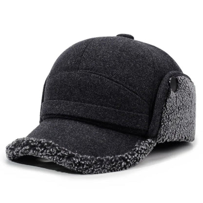 Belro winter baseball cap with fleece earflaps, insulated hat designed for cold weather and outdoor winter activities.