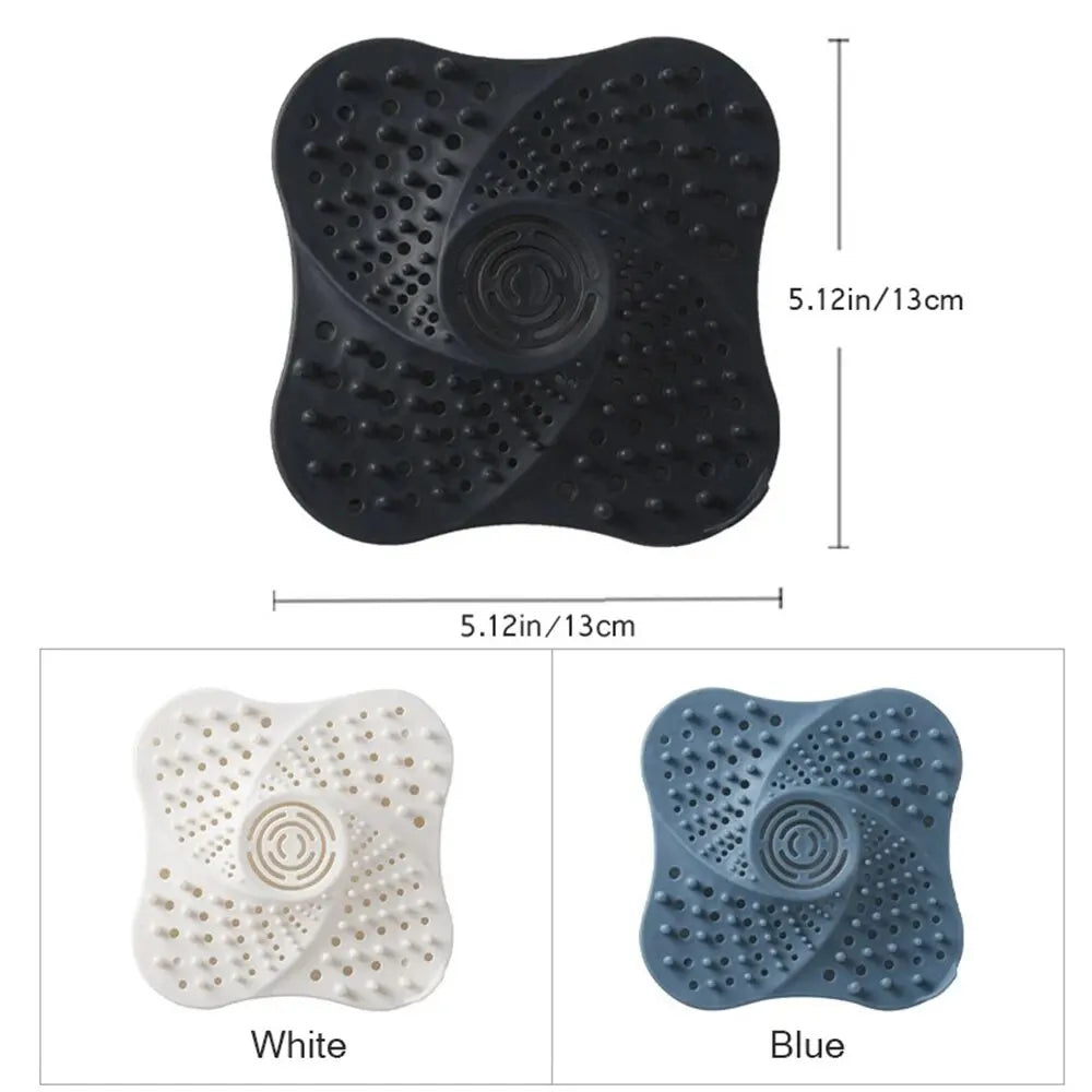 Belro anti-blocking spiral shower drain hair catcher with a black plastic design, suitable for kitchen or bathroom use.