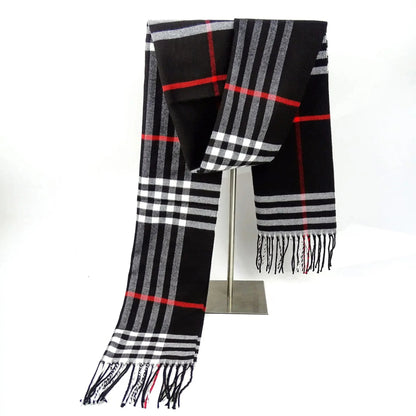 Belro plaid cashmere feel winter scarf and neck warmer, soft and cozy accessory with a classic plaid pattern for cold weather.