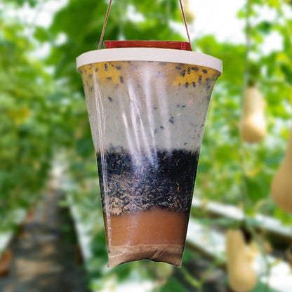 Belro eco-friendly disposable fly trap in outdoor bag for pest control, ideal for garden and outdoor use.