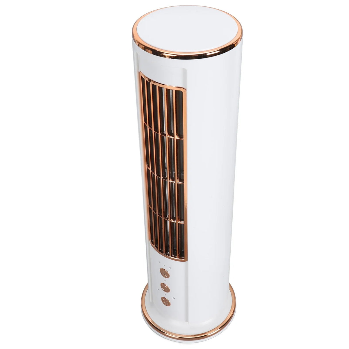 Belro bladeless desktop air conditioner fan with remote control, compact home appliance, sleek design, and safety features.
