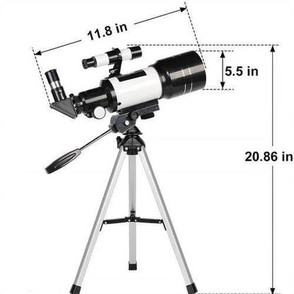 Belro professional astronomical telescope with 150x zoom, mounted on tripod, ideal for moon watching and celestial observation.