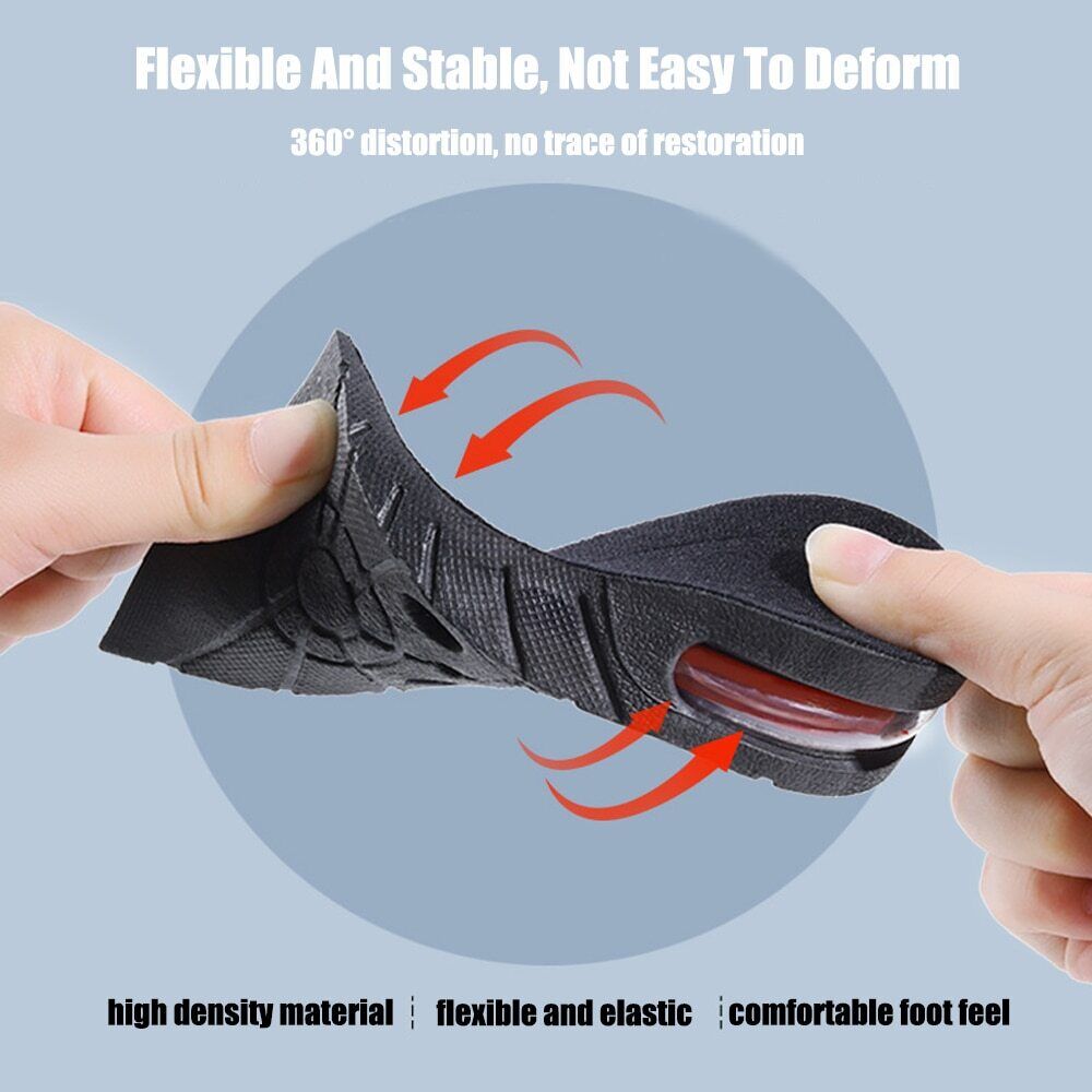 Belro Shoe Lifts height increase insoles inside a pair of shoes, designed to add extra height and improve footwear comfort.