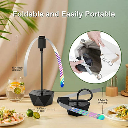 Belro outdoor fly repellent fan for home and garden pest control, showing a black fan with protective casing in an outdoor setting.