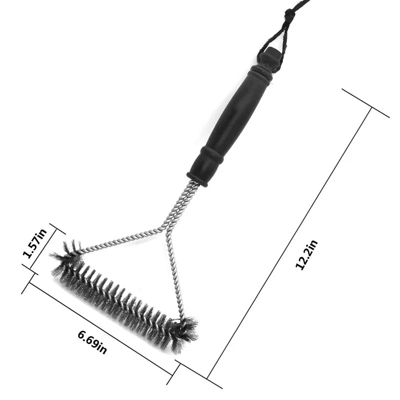 Belro stainless steel barbecue grill brush cleaner with handle and bristles for easy cleaning of barbecue grills.