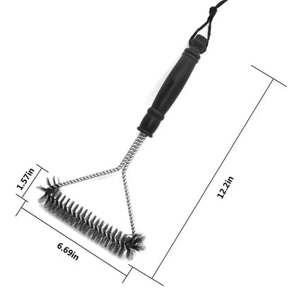 Belro stainless steel barbecue grill brush cleaner with handle and bristles for easy cleaning of barbecue grills.