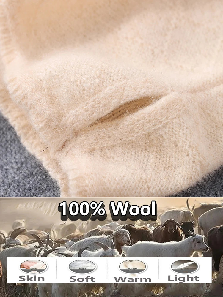Belro merino wool face mask and winter scarf set, soft and warm clothing accessories for cold weather protection.