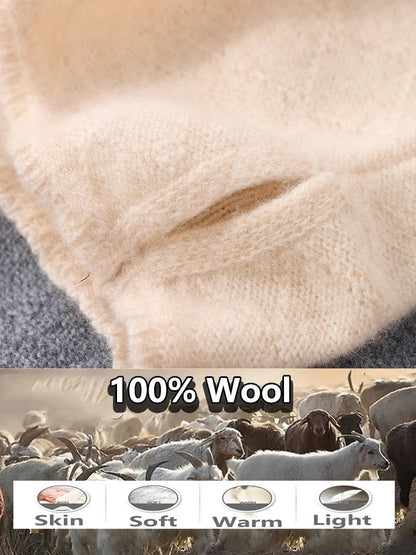 Belro merino wool face mask and winter scarf set, soft and warm clothing accessories for cold weather protection.