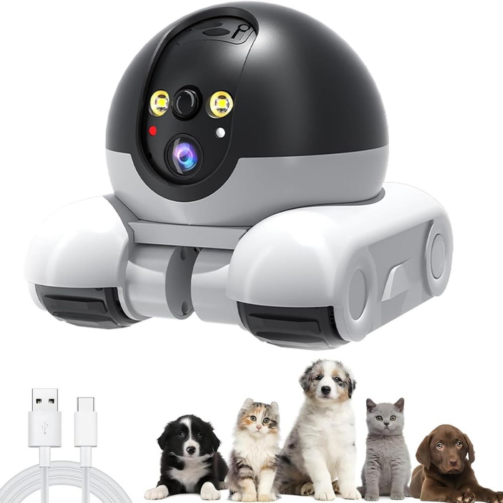 Belro indoor pet camera for dogs and cats, compact electronic monitor with camera lens for home security and pet monitoring.