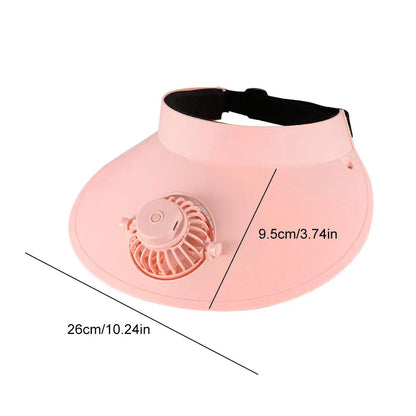 Belro sun visor hat with built-in cooling fan, lightweight sun hat for outdoor protection and cooling on hot days.