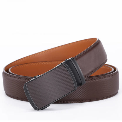 Men's leather belt with automatic buckle from Belro, featuring a sleek design and durable leather strap.