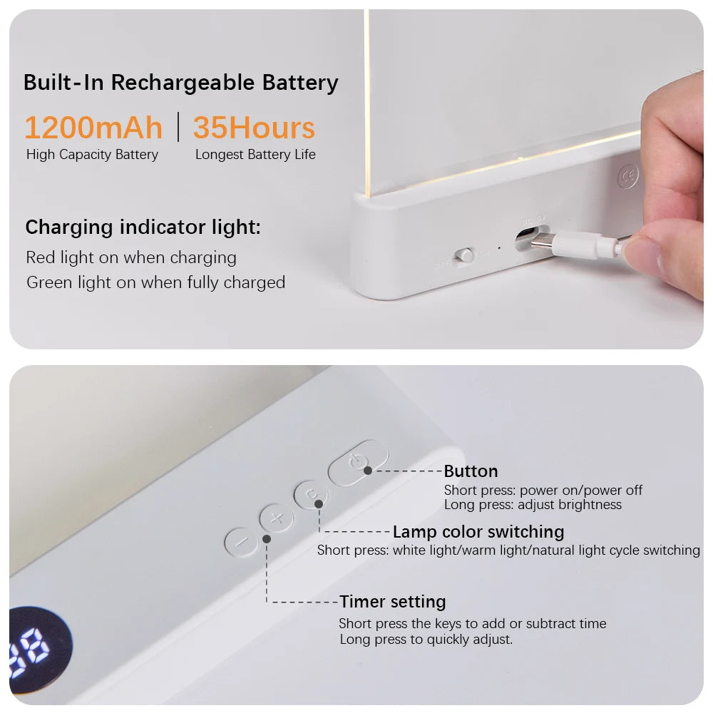 Belro LED night vision flat panel reading light designed for office and stationery use, with a sleek, modern appearance.