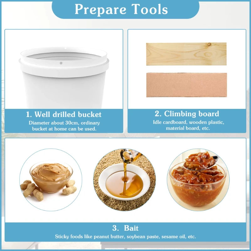 Belro Humane Roller Mouse Trap for Buckets used outdoors, features a cylindrical design for safe mouse capture in pest control.
