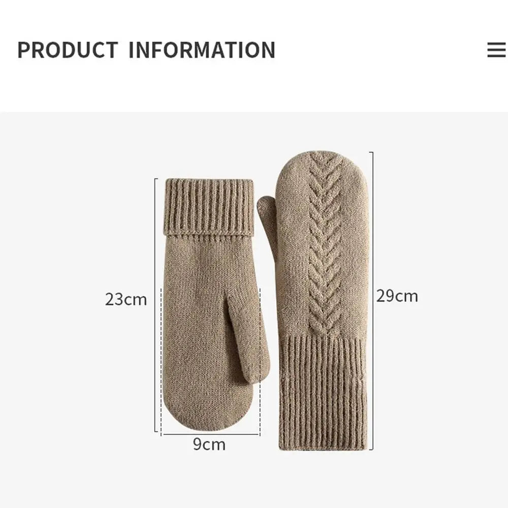 Belro double layer fleece-lined winter mittens showing thick, warm gloves with a cozy fleece interior for cold weather.