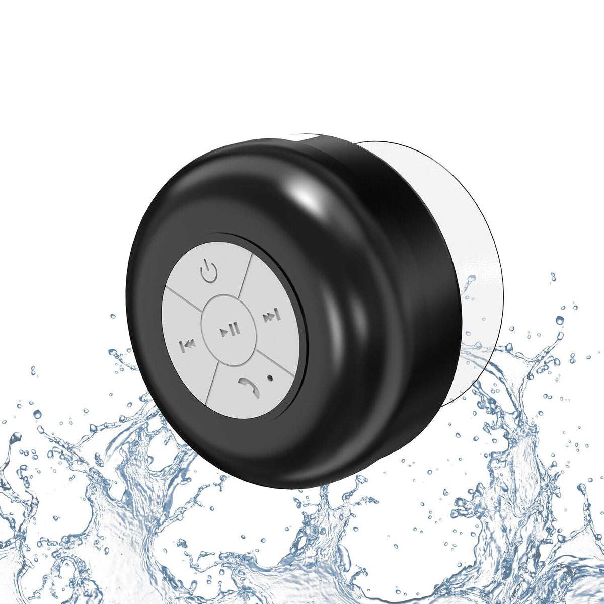 Belro shower speaker in waterproof design with control buttons, suitable for bathroom use and outdoor listening.