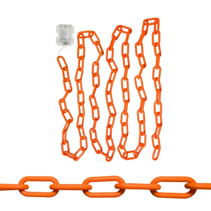 Belro Halloween chains string LED lights hanging outdoors, featuring spooky-themed design for holiday decoration.