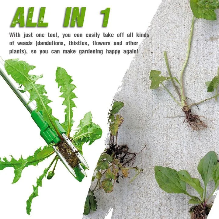 Belro men's long handle standing weed puller tool with ergonomic grip for easy gardening and weed removal.