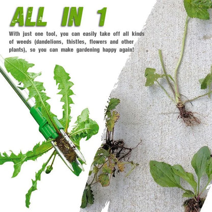 Belro men's long handle standing weed puller tool with ergonomic grip for easy gardening and weed removal.