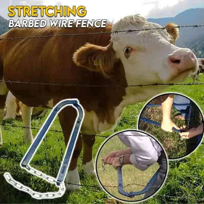 Belro Texas Fence Fixer tool for repairing and securing fencing, shown with metal components and sturdy handle.