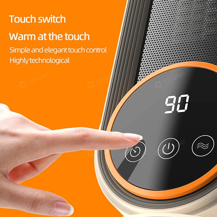 Belro mini space heater, compact electronic home appliance with digital display and adjustable temperature controls.