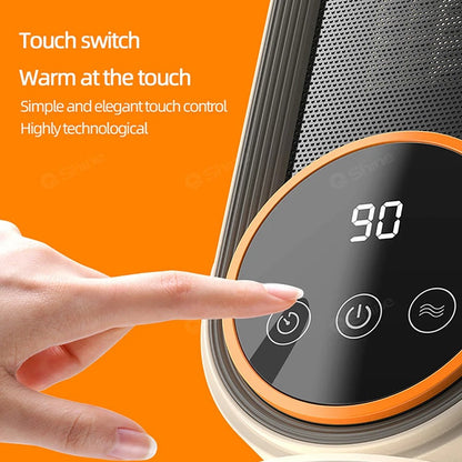 Belro mini space heater, compact electronic home appliance with digital display and adjustable temperature controls.