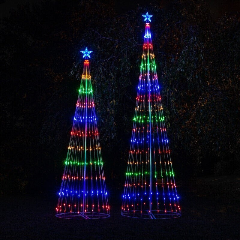 Belro multicolor LED animated outdoor Christmas tree lightshow accessory with umbrella-shaped design for festive outdoor decor