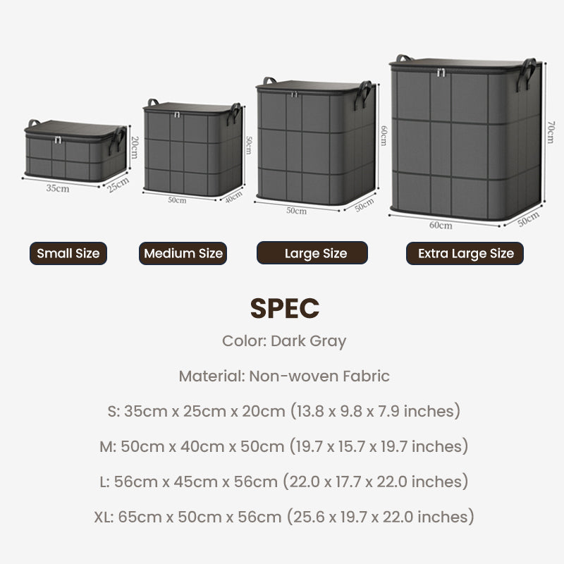 Mivoza storage bag for duvets in various sizes, fabric dust protector, space-saving solution, organized bedding storage.