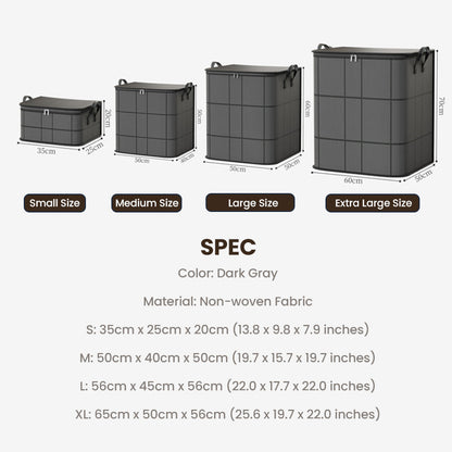 Mivoza storage bag for duvets in various sizes, fabric dust protector, space-saving solution, organized bedding storage.