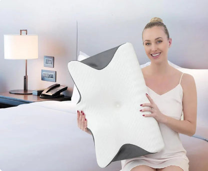 Belro cervical pillow for neck pain relief, ergonomic neck support accessory with adjustable suspenders for comfort and proper alignment.