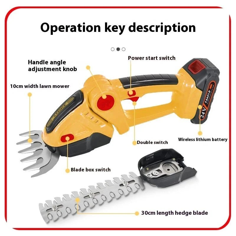Casavibeo electric hedge shears with dual-purpose rechargeable pruning blades for precise garden trimming.