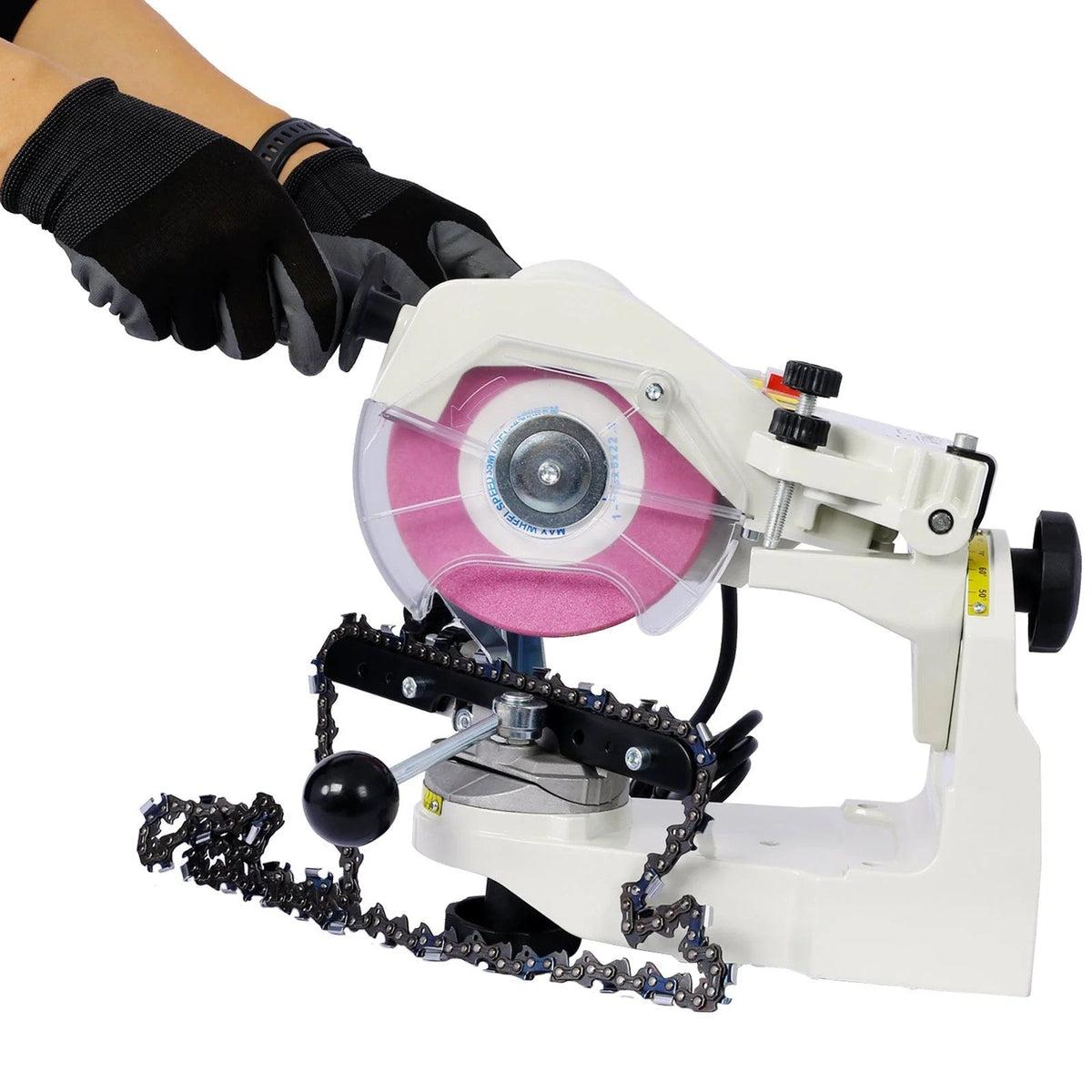 Casavibeo professional multi-angle chainsaw sharpener with adjustable chain grinder for 120V bench use, featuring a durable design.
