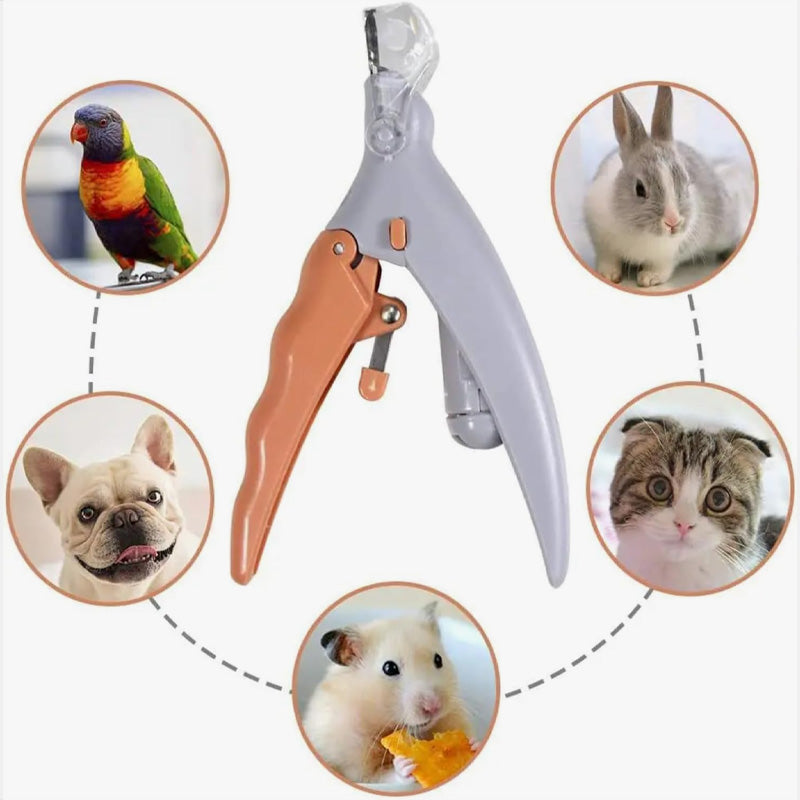 Mivoza pet nail clipper with LED light and replaceable stainless steel blade, suitable for grooming cats and dogs.