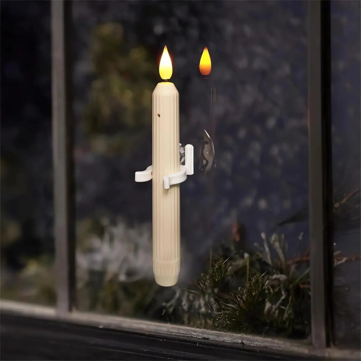 Six Mivoza LED window candles with dusk sensor, realistic flickering flame, warm white glow, flameless safety for cozy home decor.