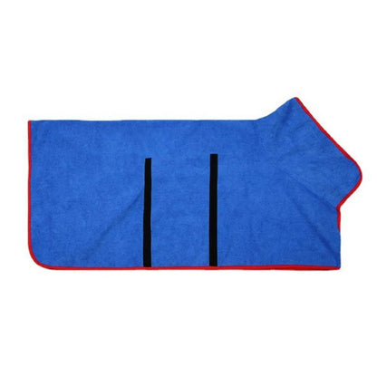 Belro dog bath robe in soft fabric, cozy sleepwear for pets, with a wrap-around design and adjustable closure.