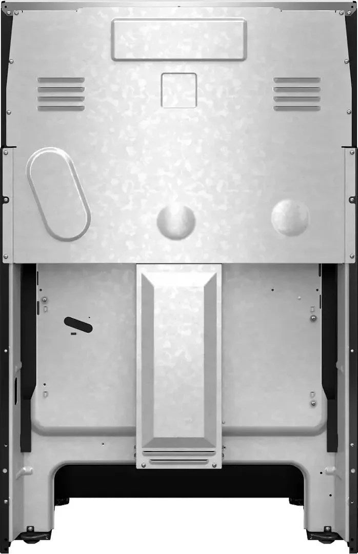 Whirlpool electric range by Casavibeo with four burners and oven, stainless steel finish, and digital control panel.