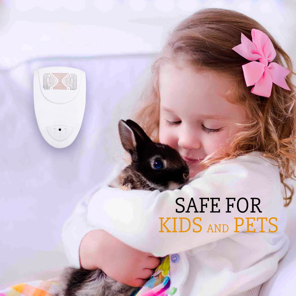 Belro ultrasonic mice repellent device for outdoor pest control, small electronic gadget with a power button and LED indicator.