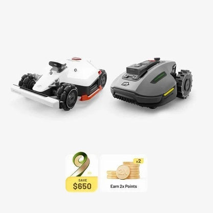 Casavibeo MAMMOTION LUBA 2 AWD 10000X robot lawn mower with multi-zone and no-go-zone management on a lush green lawn.