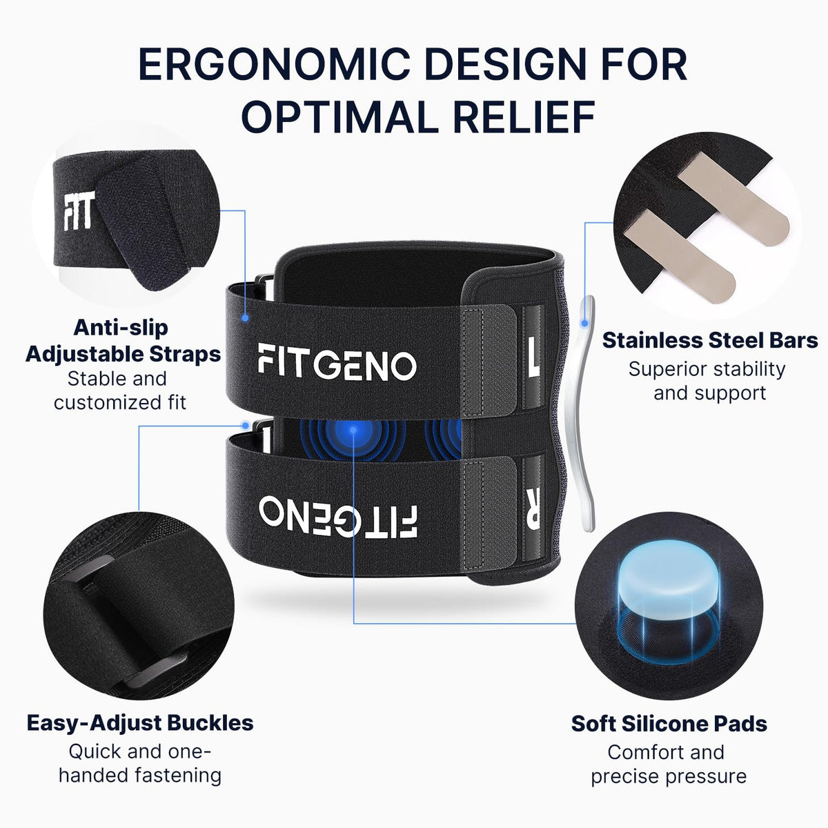 Belro sciatica nerve knee brace suspenders with adjustable straps and supportive design for pain relief and stability.
