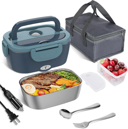 Belro electric lunch box inside a lunch bag, portable food warmer for on-the-go meals, compact and convenient for everyday use.