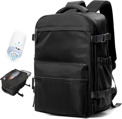 Belro 15.6-inch travel backpack for electronics and laptops, with multiple compartments and padded straps, on a plain background.
