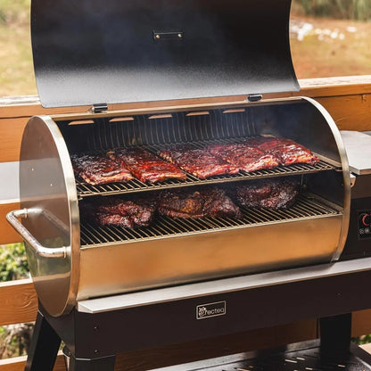 Casavibeo Recteq Backyard Beast pellet grill with large cooking surface, stainless steel construction, and digital temperature controls.