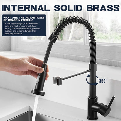 Belro single-hole kitchen faucet with pull-down sprayer, chrome finish, modern design, ideal for kitchen sinks and easy use