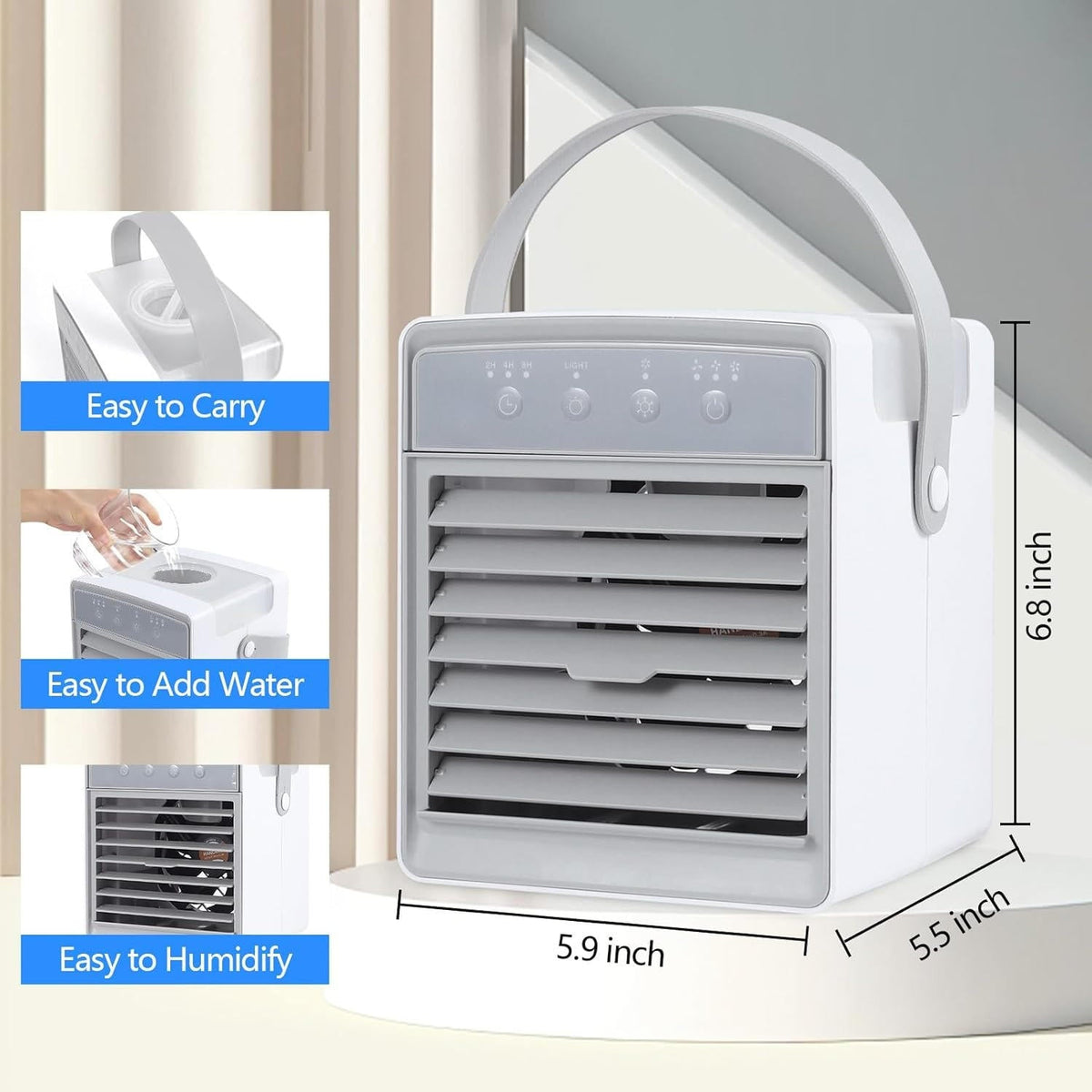 Belro small portable high-capacity outdoor AC unit for home and garden cooling, compact design with vents and control panel visible