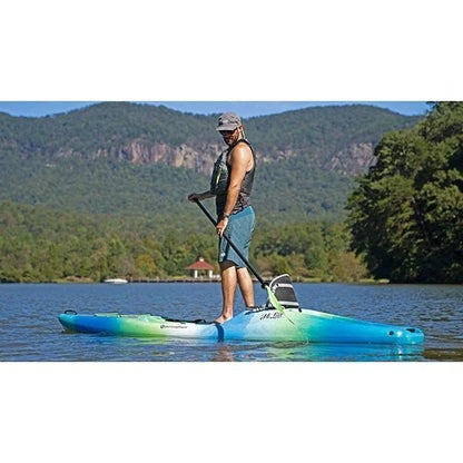Casavibeo Perception Hi Life 11 kayak on water, featuring a sleek design, adjustable seat, and paddle accessories.
