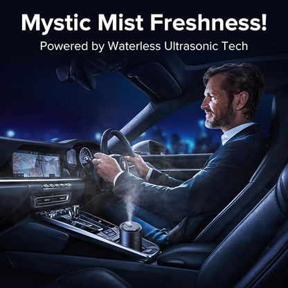 Belro Smart Car Air Freshener hanging in a car interior, showcasing sleek design and modern home fragrance solution.