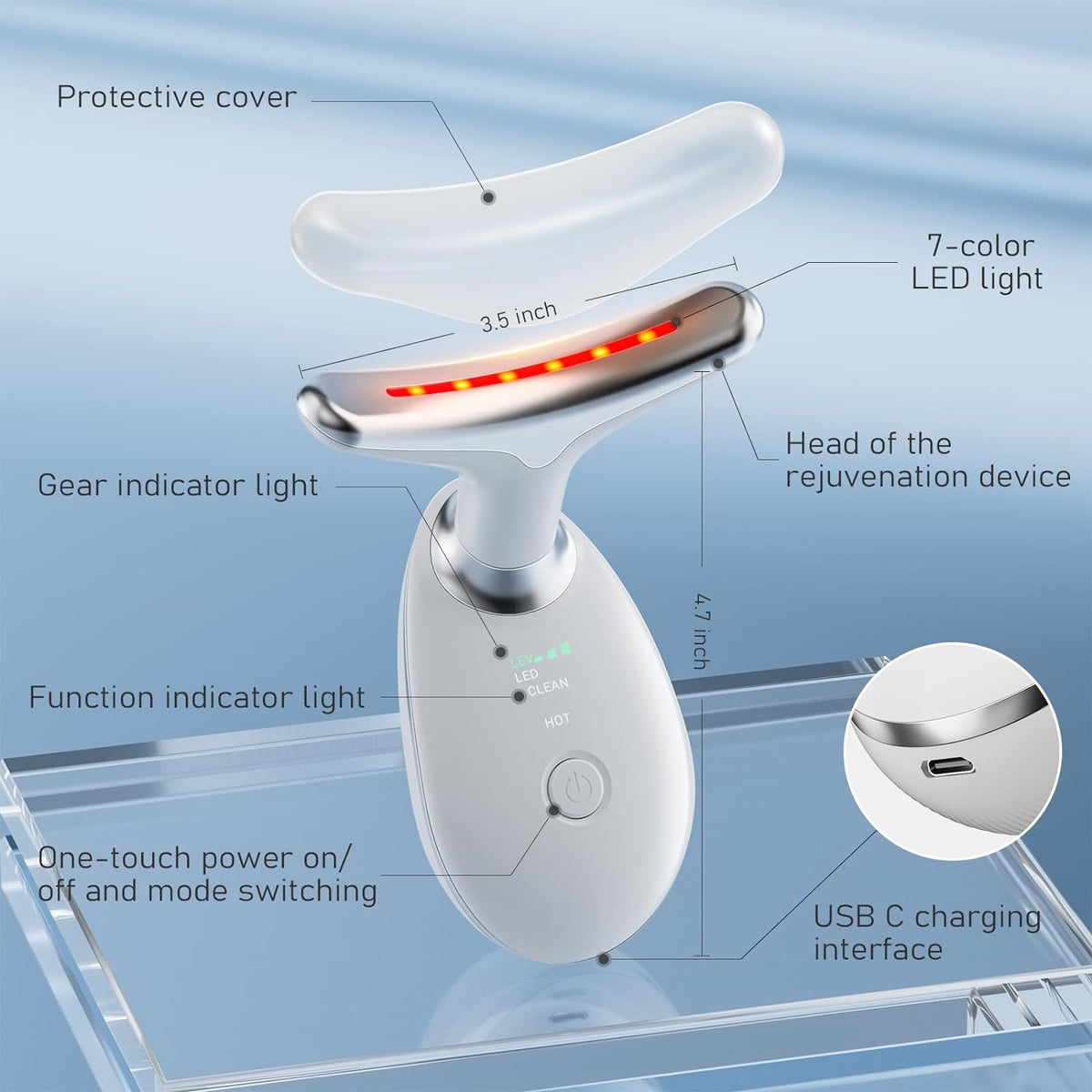 Belro Neck Face Lifting Device, personal care massager with ergonomic design for skin tightening and facial lifting.