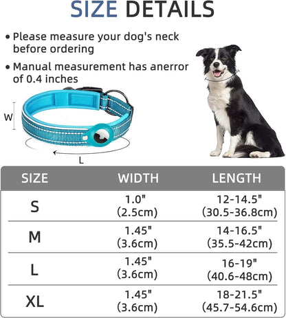 Belro AirTag dog collar with GPS device attached, designed for tracking pets securely and comfortably.
